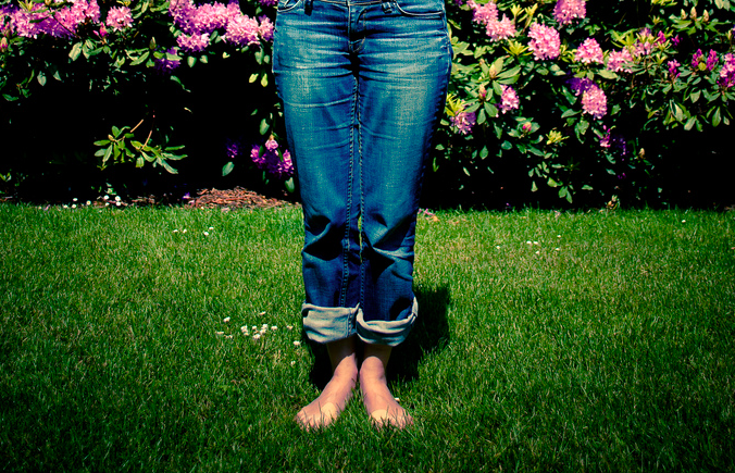 Feet in grass