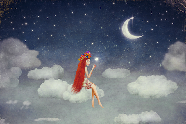 Woman holding a star