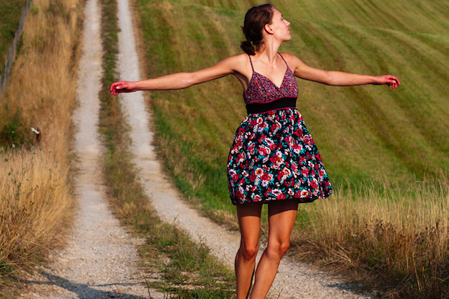 Woman with outstretched arms