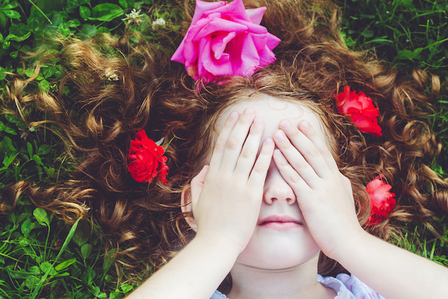 Girl Hiding Face