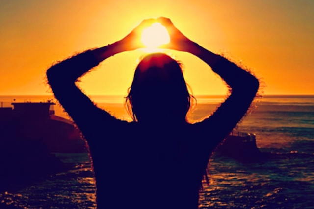 Centered woman