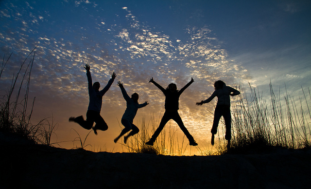 Friends Jumping