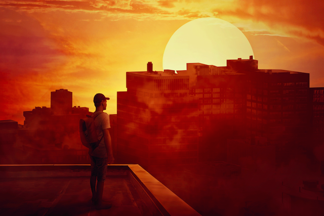Man watching the sun