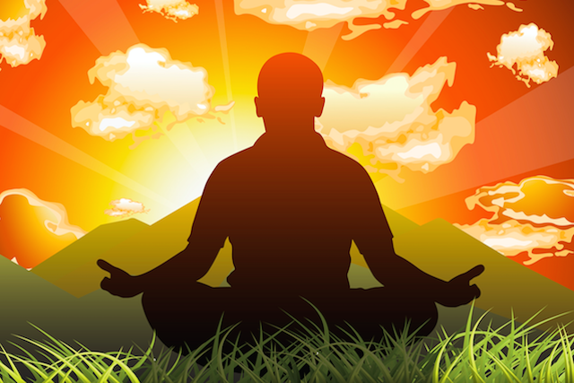 Meditating man