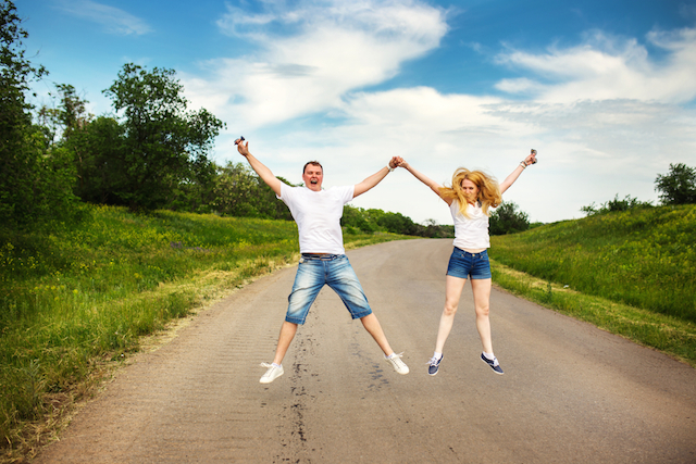Couple Jumping