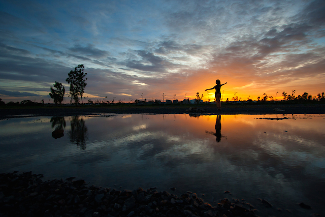 Woman Silhouette Reflection