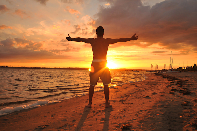 Man Enjoying the Moment