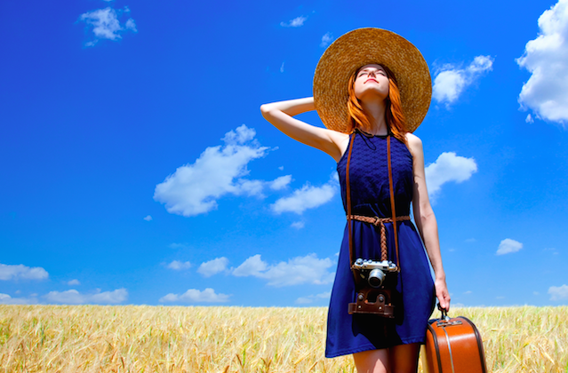 Woman with suitcase