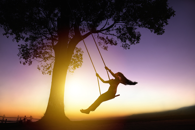 Woman on a swing