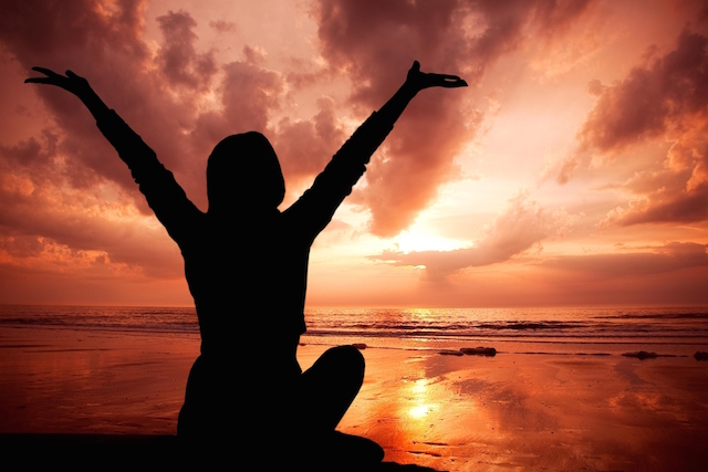 Girl with Arms Raised