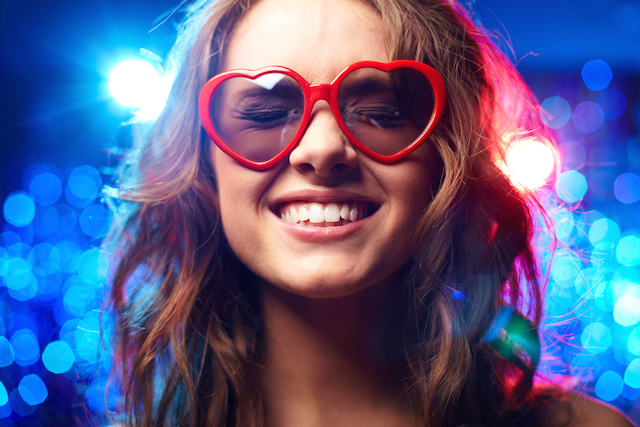 Girl with Heart Shaped Glasses