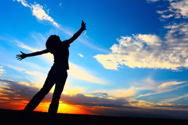 Woman looking to sky