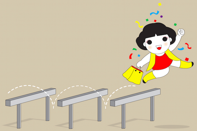 Woman Jumping Hurdles