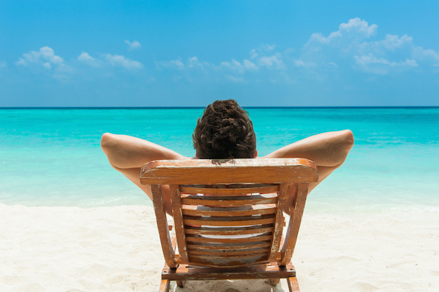 Man Relaxing on Beach