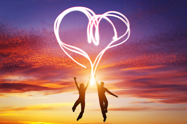 Happy Couple Jumping