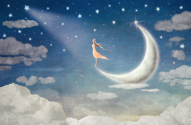 Woman Standing on the Moon