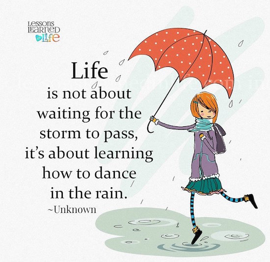 Learning to dance in the rain