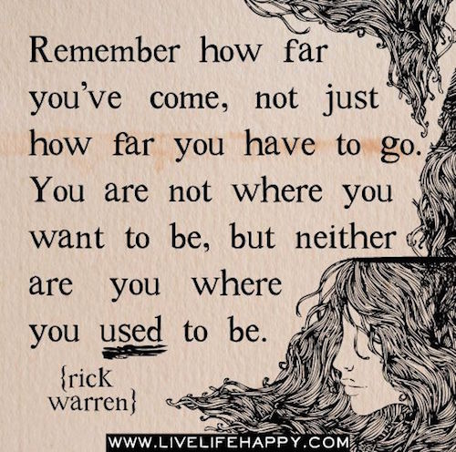 Remember how far you've come