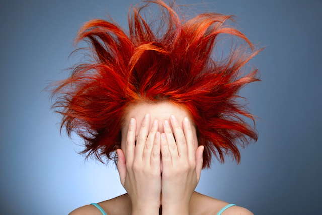 Woman Hiding Face