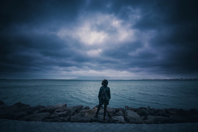 Woman near water