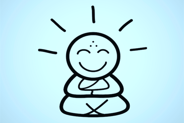 Peaceful meditating man
