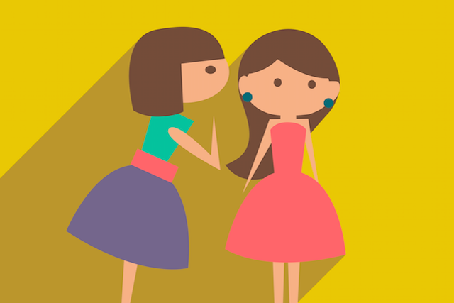 Two women talking