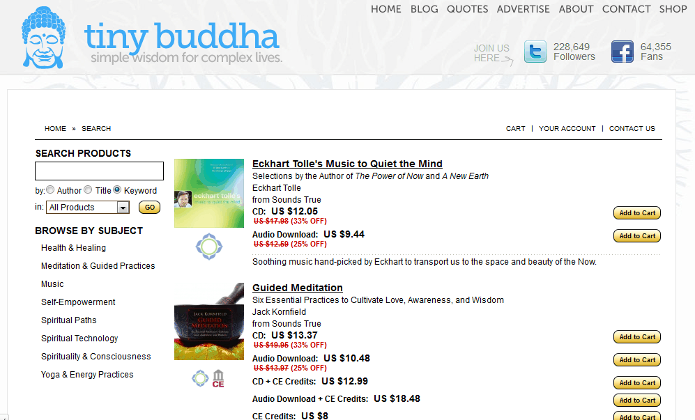 Introducing the Tiny Buddha Book Store