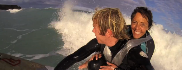 50-Year-Old Paraplegic Woman Surfs with Her Sons