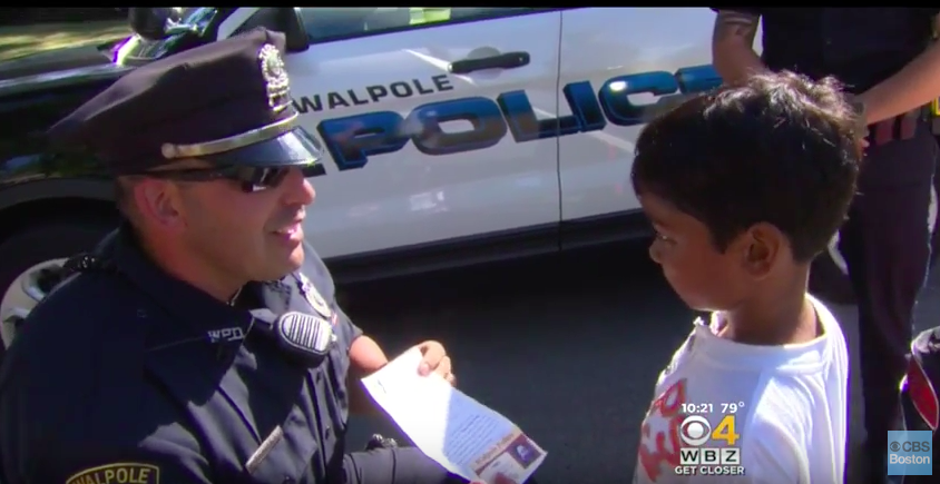 Walpole Police Give Kids “Positive Tickets”