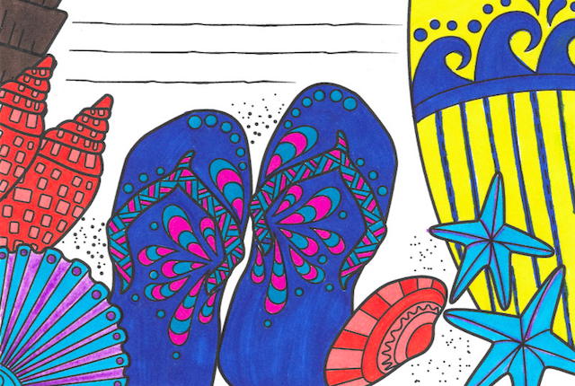 Vacation Coloring Page from Tiny Buddha’s Gratitude Journal