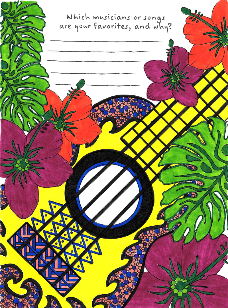 Music Coloring Page from Tiny Buddha’s Gratitude Journal