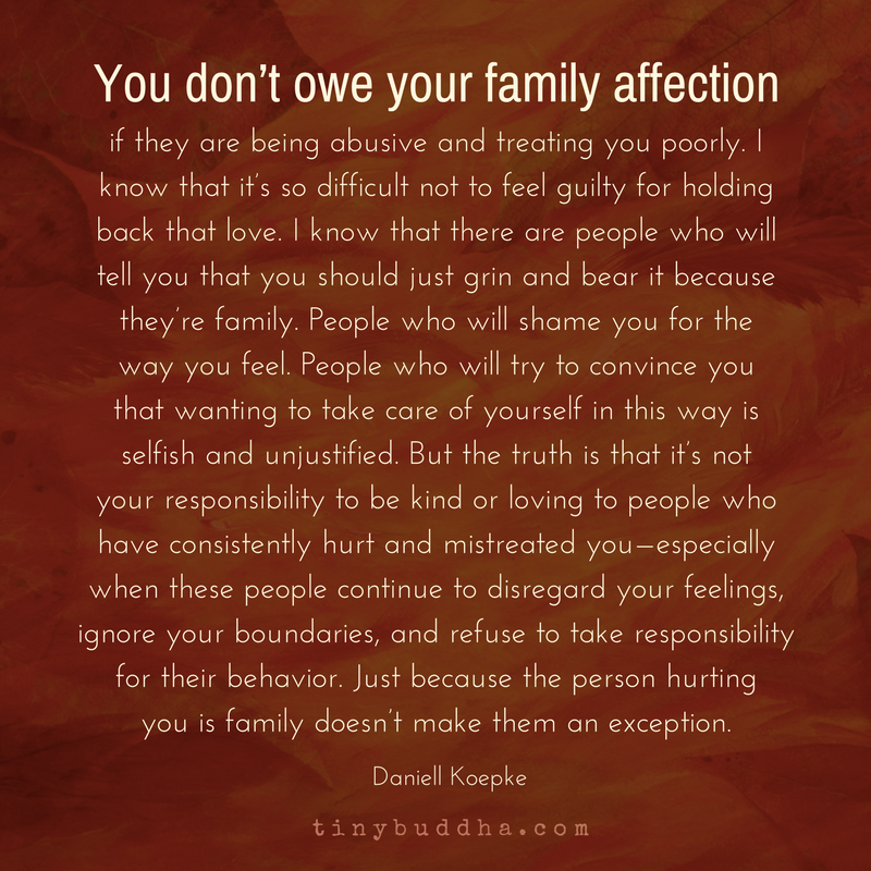 You Don’t Owe Your Family Affection If They’re Treating You Poorly