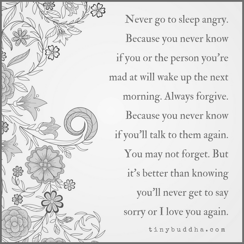 Never Go to Sleep Angry