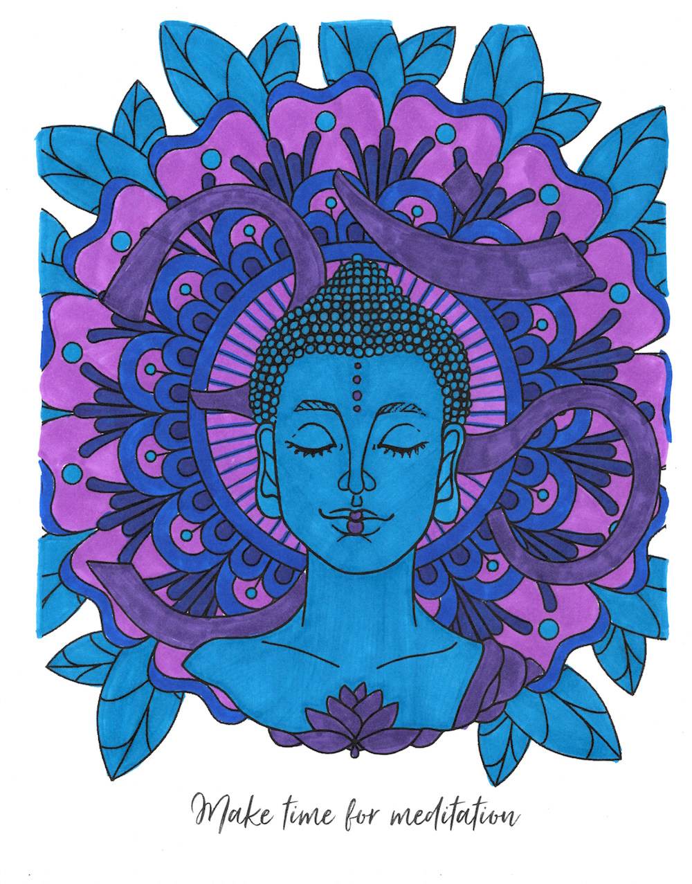 Meditation Coloring Page from Tiny Buddha’s Worry Journal