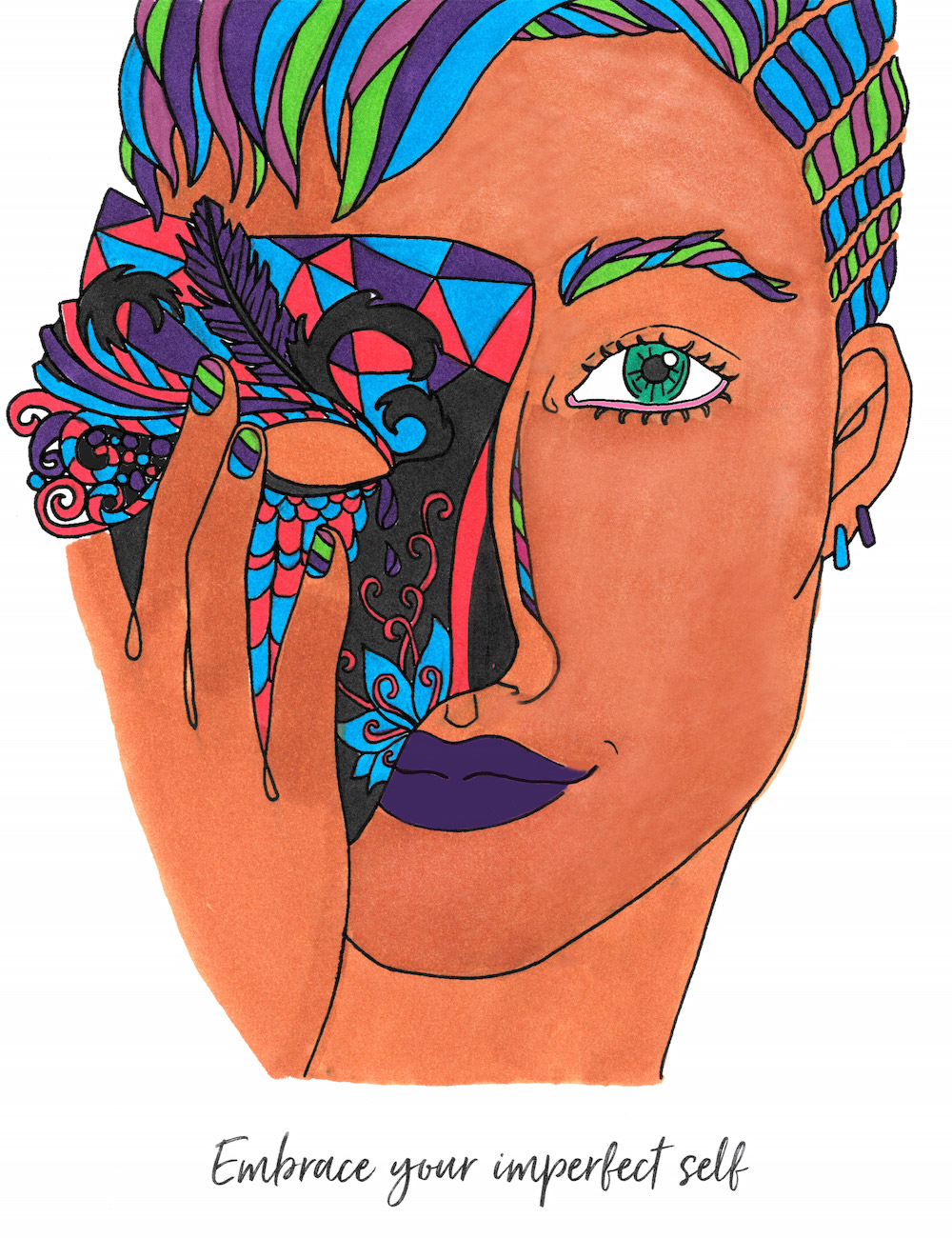 Accept Yourself Coloring Page from Tiny Buddha’s Worry Journal