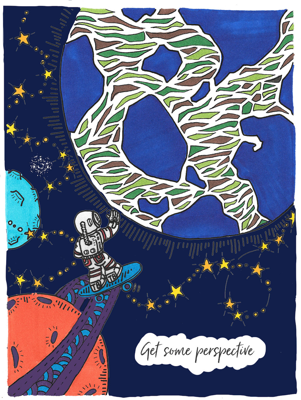 Perspective Coloring Page from Tiny Buddha’s Worry Journal