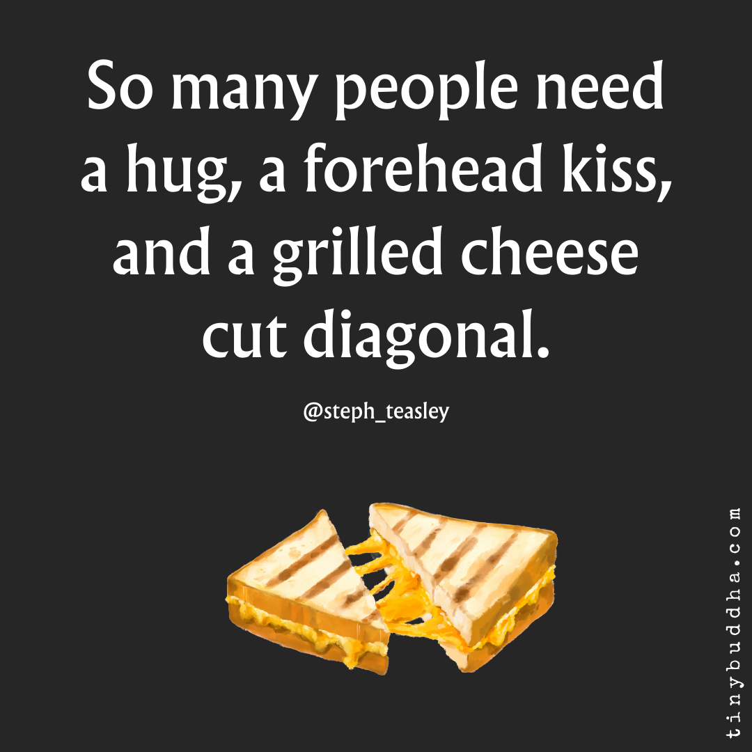 A Grilled Cheese Cut Diagonal