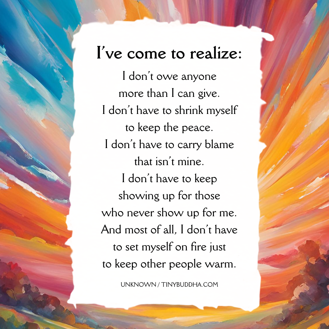 I’ve Come to Realize…